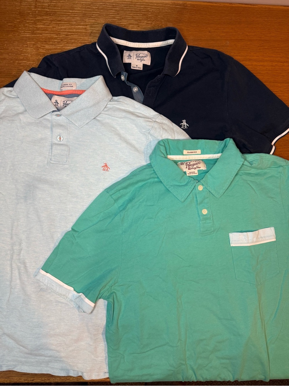 Original Penguin Lot of 3 Golf Polo Shirt Mens Medium Heritage Classic Fit